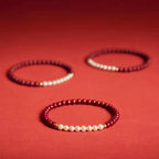 "Lucky Red" · Chrysanthemum Pearl Bracelet (Protection & Luck)