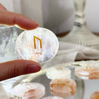  Natural Red Hematoid Quartz Palm Stone | Rune Uruz – Strength & Breakthrough