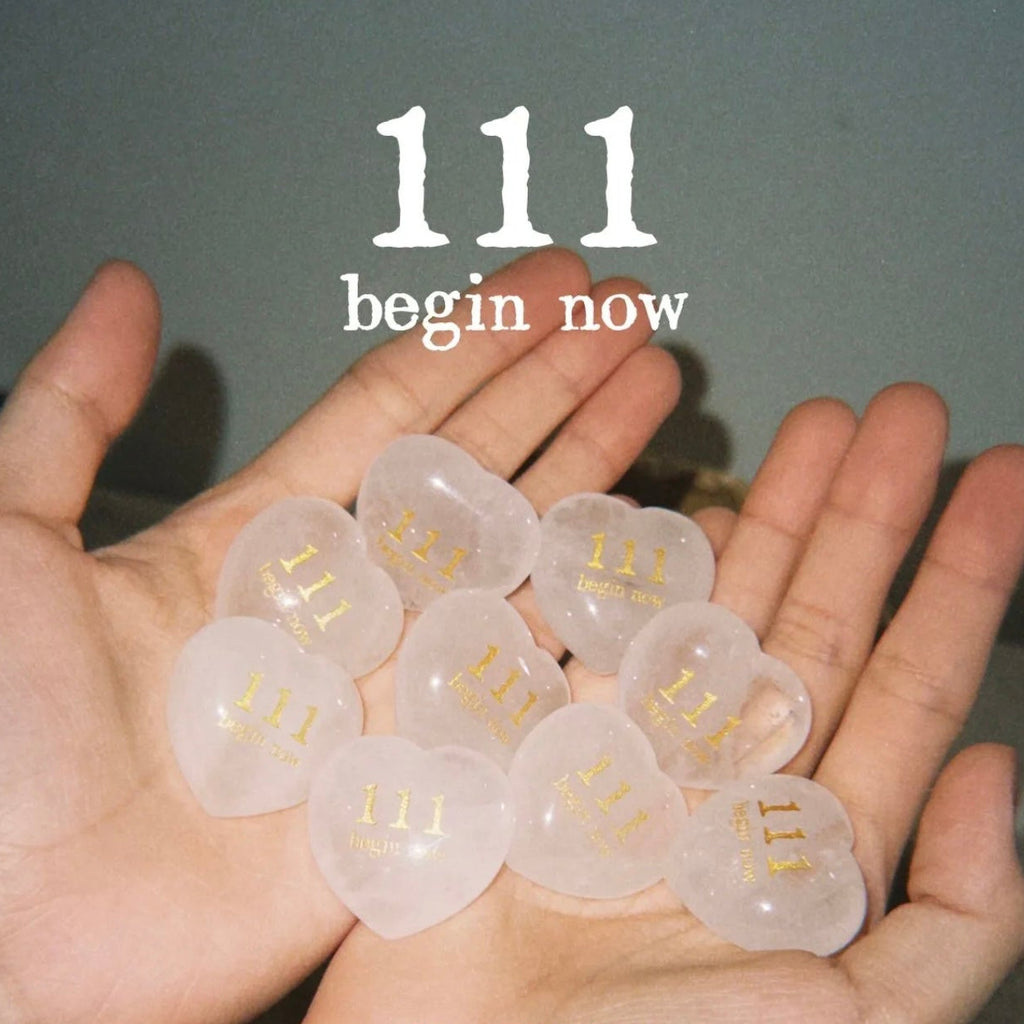 111 Angel Number · "Follow Your Heart" Manifestation Palm Stone
