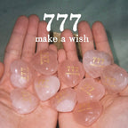 777 Angel Number · "Make a Wish" Healing Palm Stone