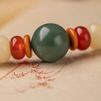 Bodhi & Peach Wood · "Lotus Seed" Blessing Bracelet
