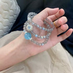 Gray Moonstone & Aquamarine · "Emotional Balance" Bracelet