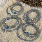 Gray Moonstone & Aquamarine · "Emotional Balance" Bracelet
