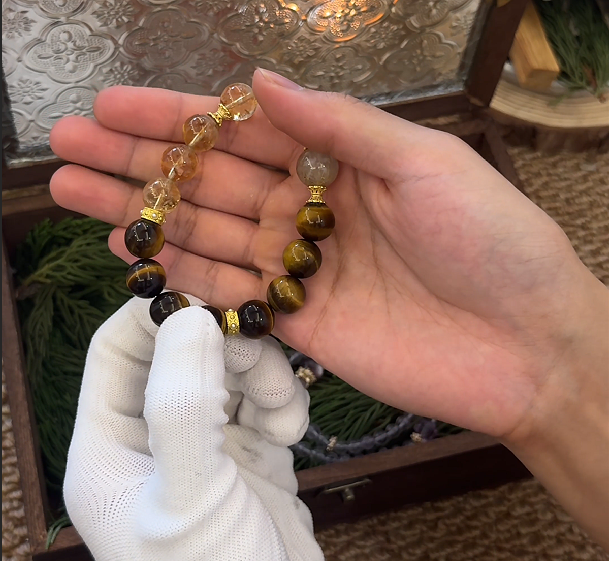 Golden Momentum | Tiger’s Eye, Citrine & Golden Rutilated Quartz Bracelet