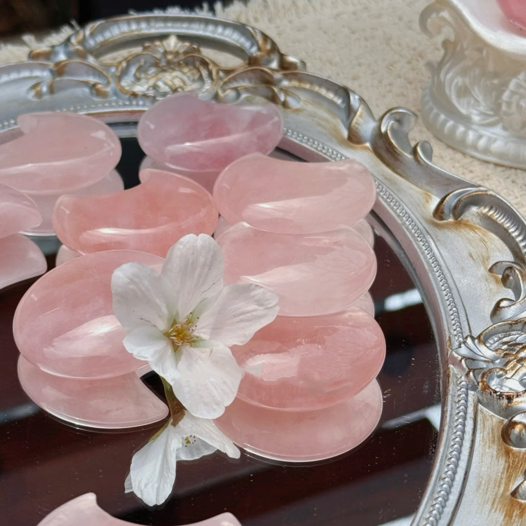 Gentle Moon · Rose Quartz Palm Stone