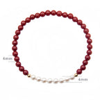"Lucky Red" · Chrysanthemum Pearl Bracelet (Protection & Luck)
