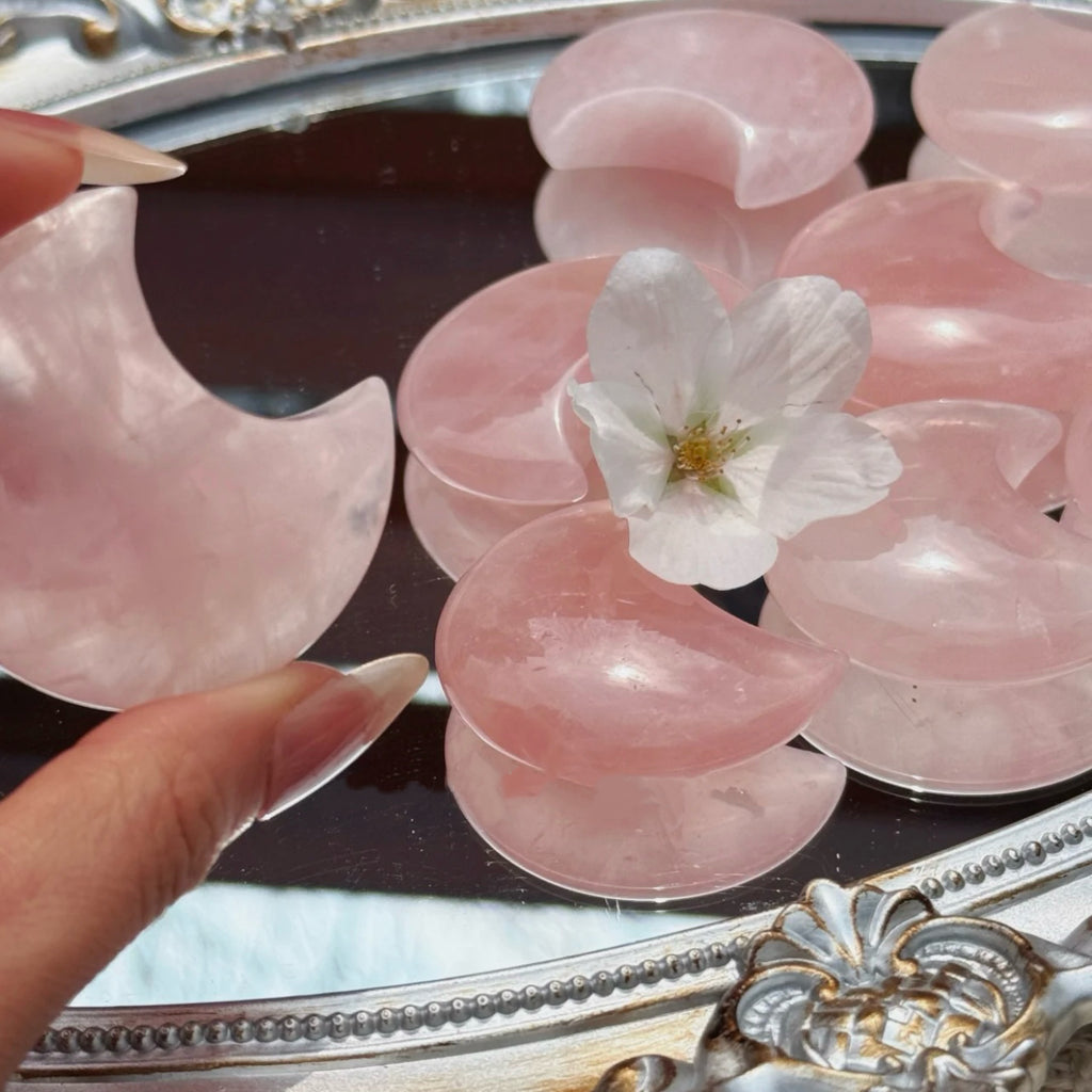 Gentle Moon · Rose Quartz Palm Stone