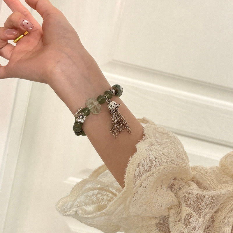 Green Mica & Quartz · "Abundance Flow" Wealth Bracelet