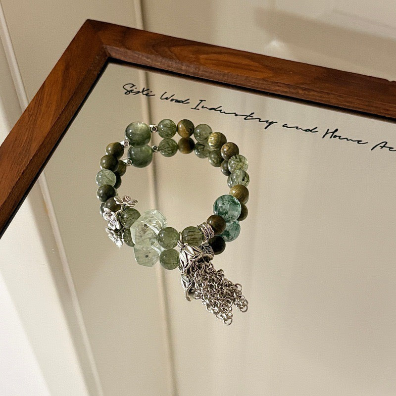 Green Mica & Quartz · "Abundance Flow" Wealth Bracelet