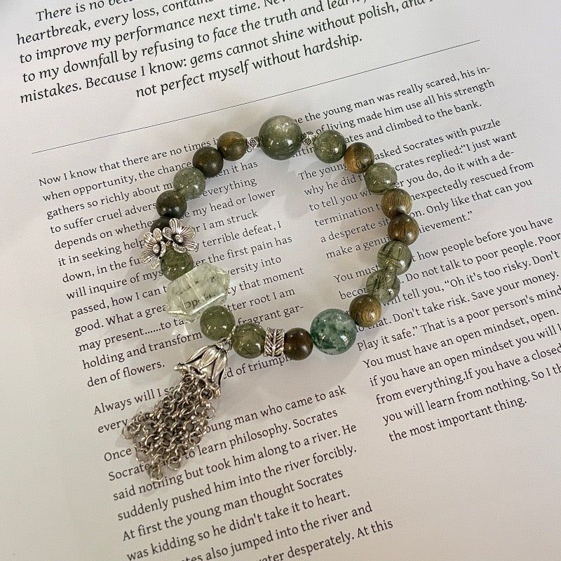 Green Mica & Quartz · "Abundance Flow" Wealth Bracelet