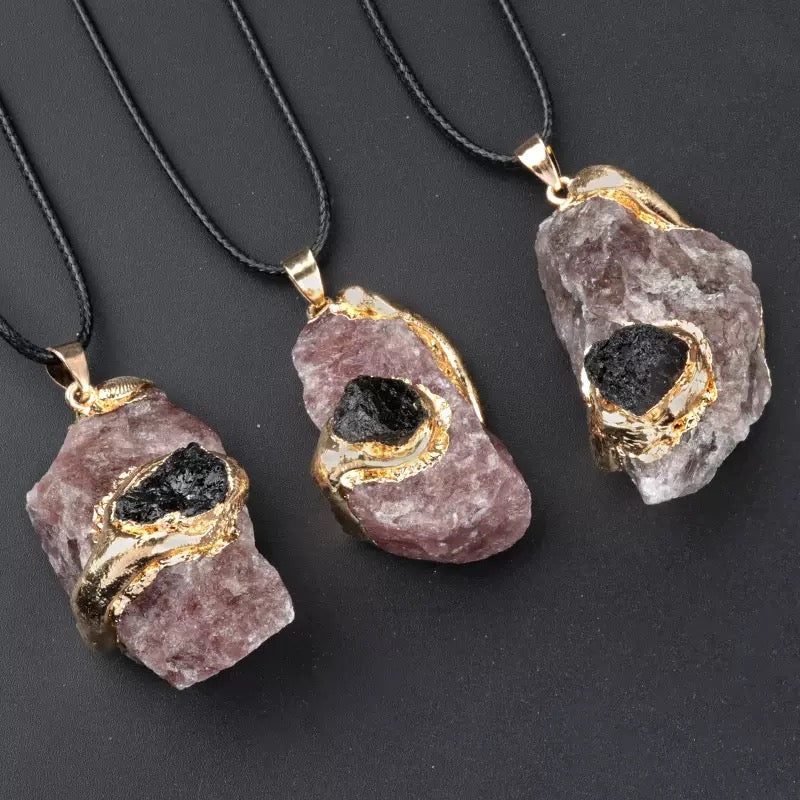 Raw Crystal Pendant · "Nature's Healing" Gold Plated Necklace(Mystery Box)