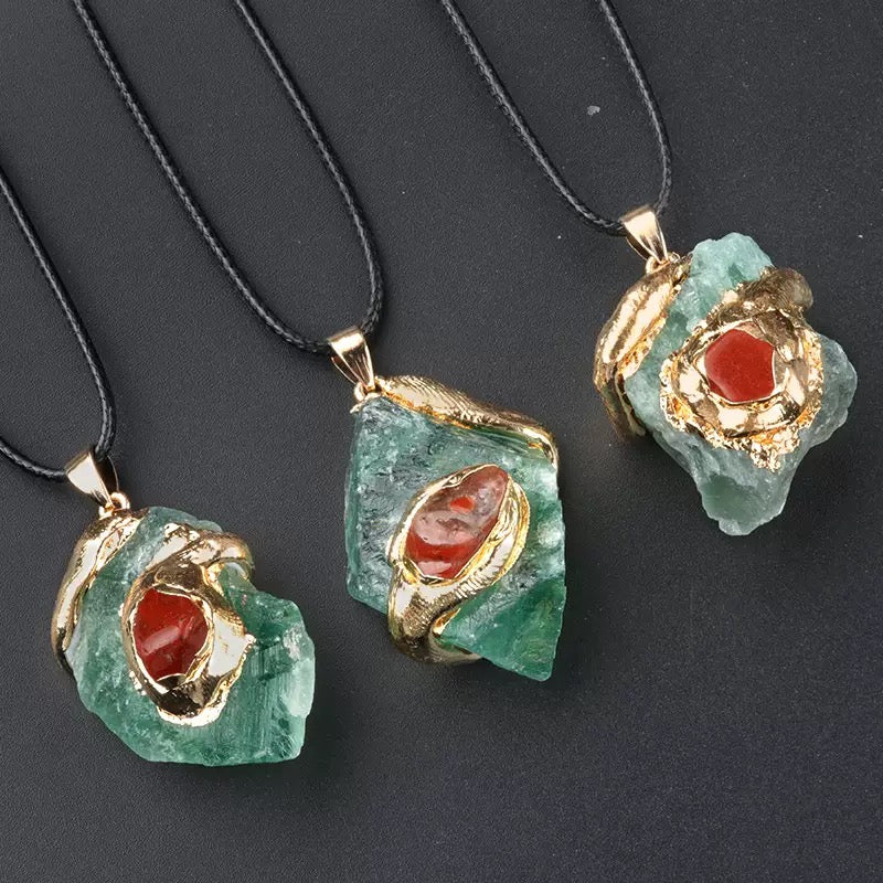 Raw Crystal Pendant · "Nature's Healing" Gold Plated Necklace(Mystery Box)