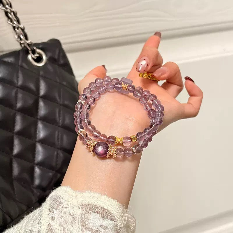 Purple Crystal x Purple Lithium Mica Bracelet