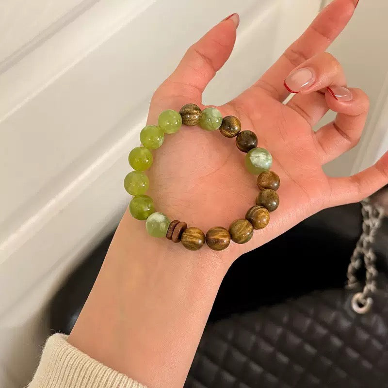 Green Rutilated Quartz & Jade · "Harmony & Growth" Bracelet