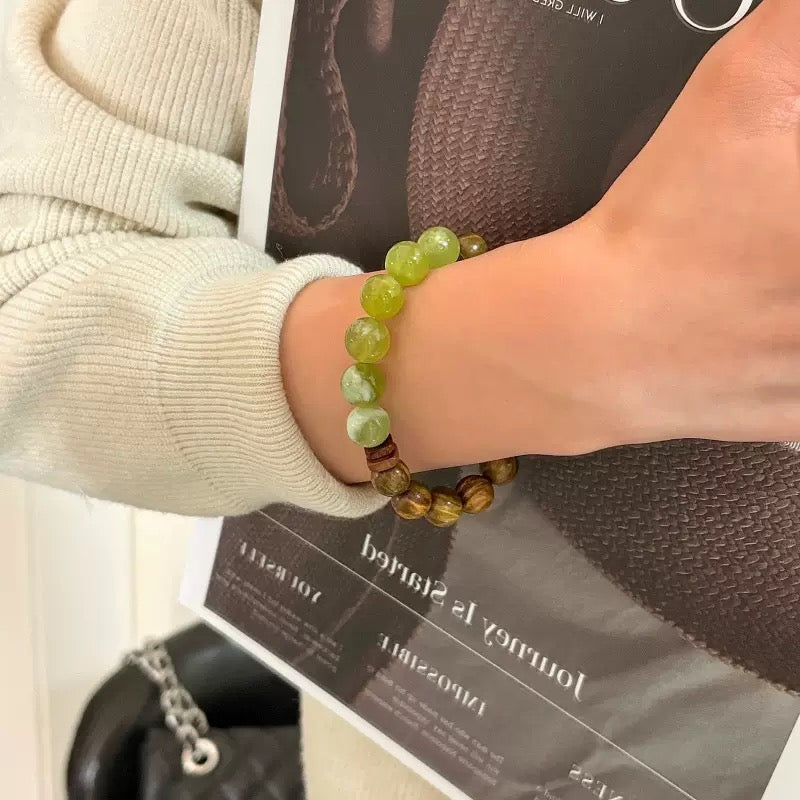 Green Rutilated Quartz & Jade · "Harmony & Growth" Bracelet