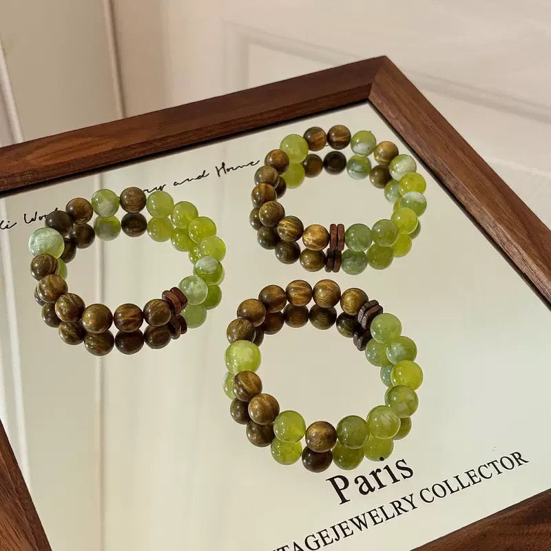 Green Rutilated Quartz & Jade · "Harmony & Growth" Bracelet