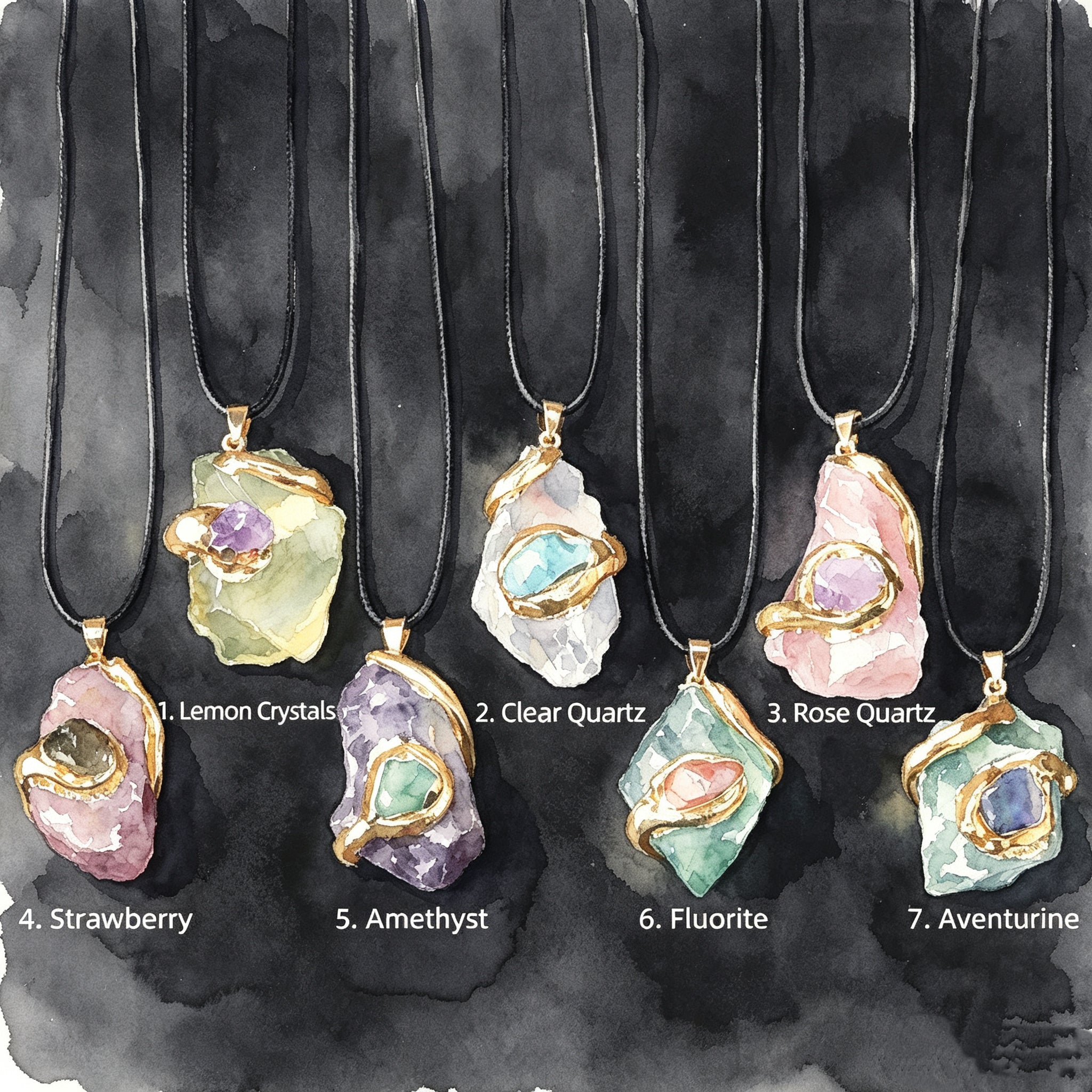 Raw Crystal Pendant · "Nature's Healing" Gold Plated Necklace(Mystery Box)